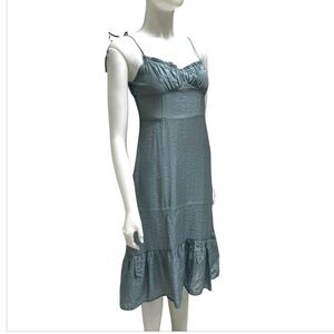 PINKYOTTO NY Blue Babydoll Slip Dress Empire Waist Ruffles Whimsy Goth Coquette